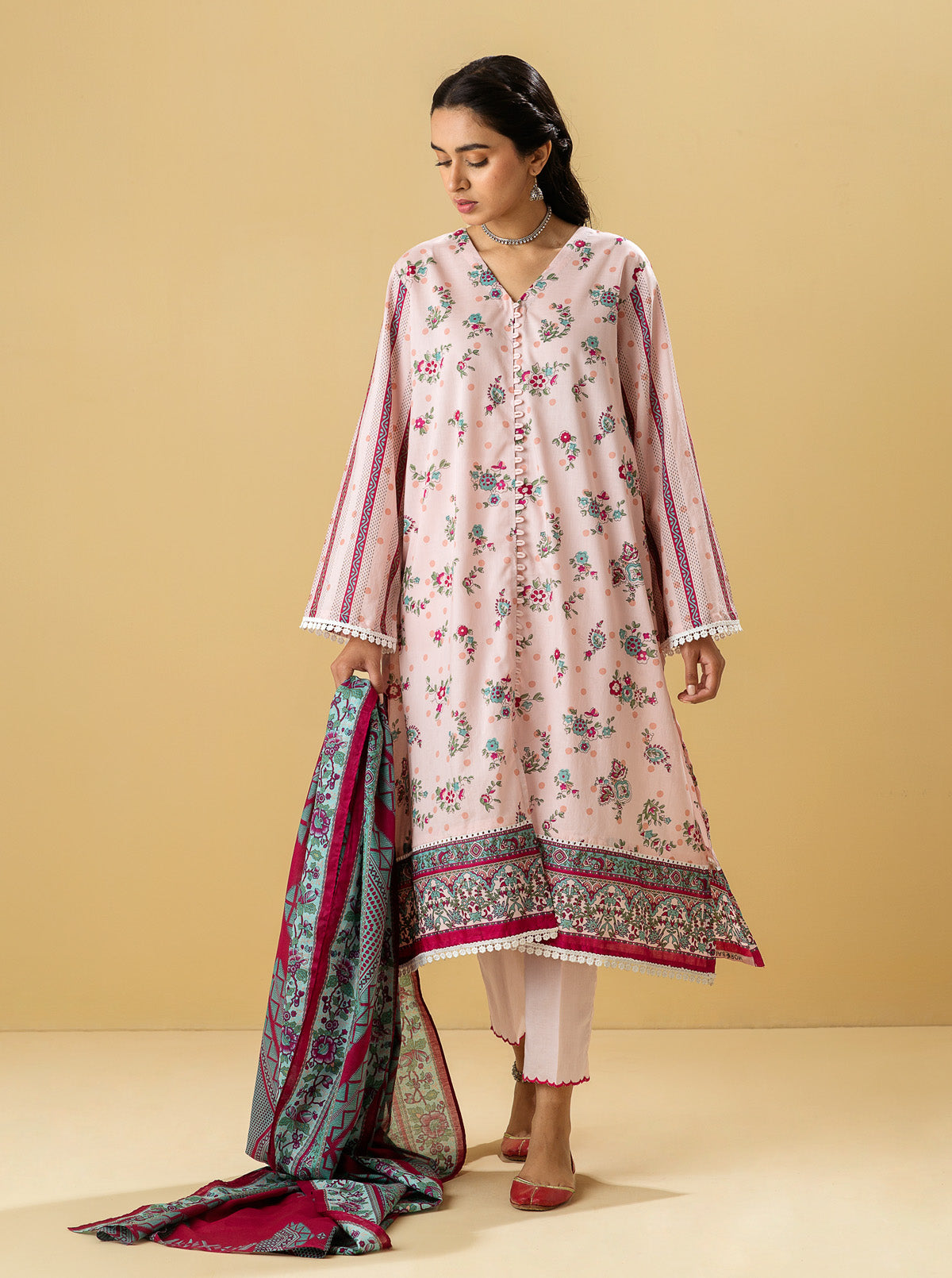 2 PIECE - PRINTED LAWN SUIT - PASTEL DEWMB3S22U22-PINK-2000000196676-2PC