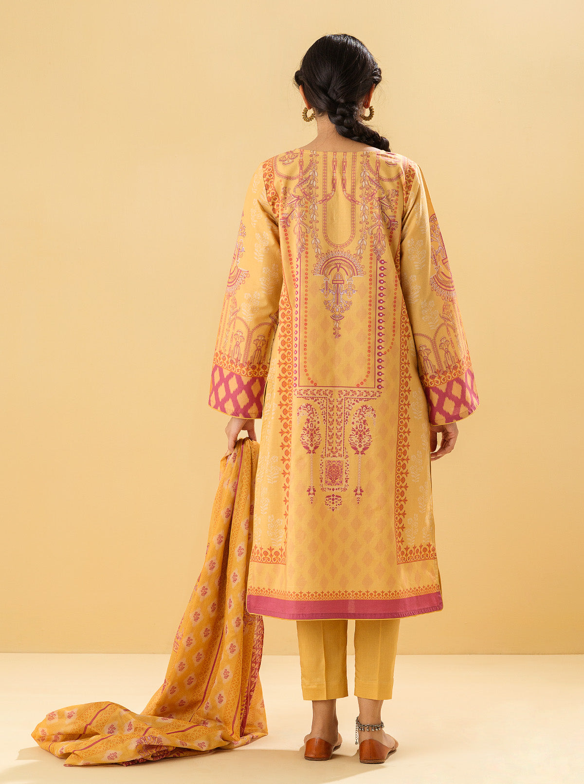 2 PIECE - PRINTED LAWN SUIT - PRIMROSE YELLOWMB3S22U24-MUSTARD-2000000196143-2PC