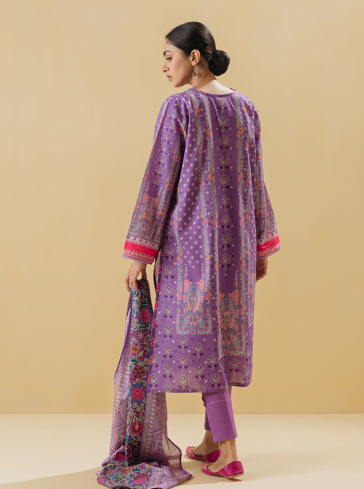 3 PIECE - PRINTED LAWN SUIT - ORCHID TONEMB3S22U29-PURPLE-2000000197824-3PC