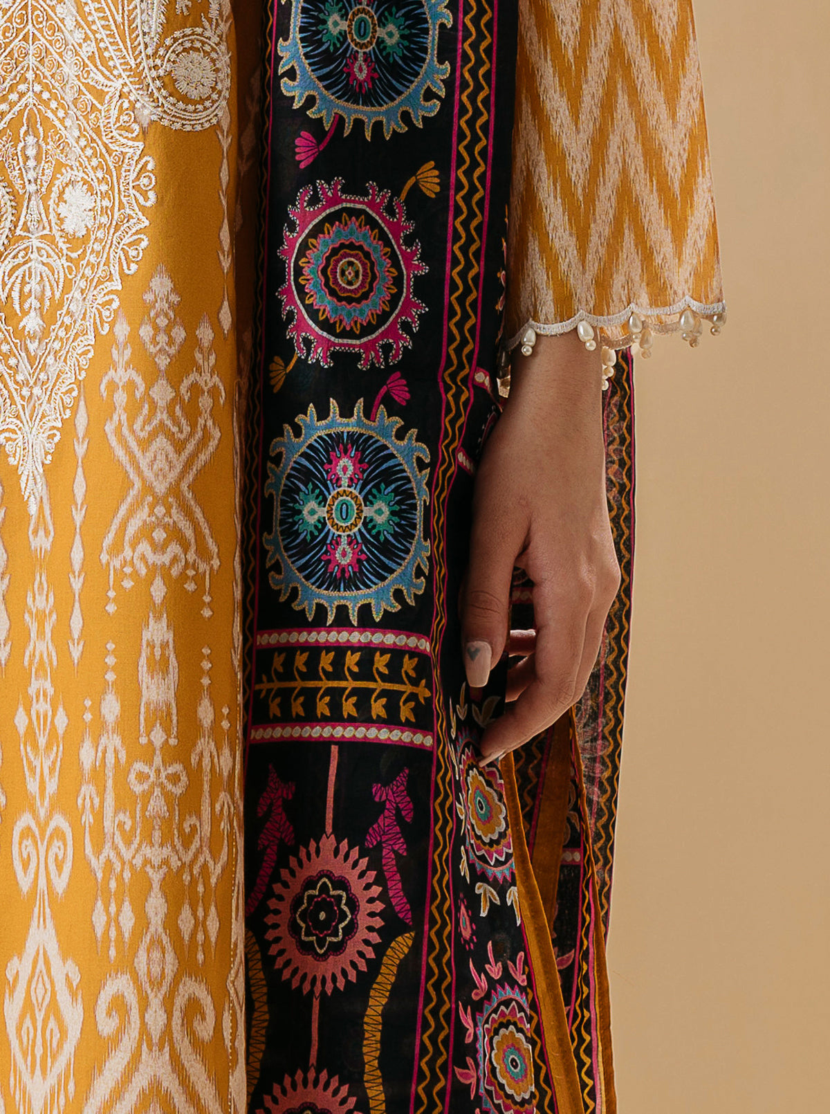3 Piece - Embroidered Lawn Suit - Mystique Mustard