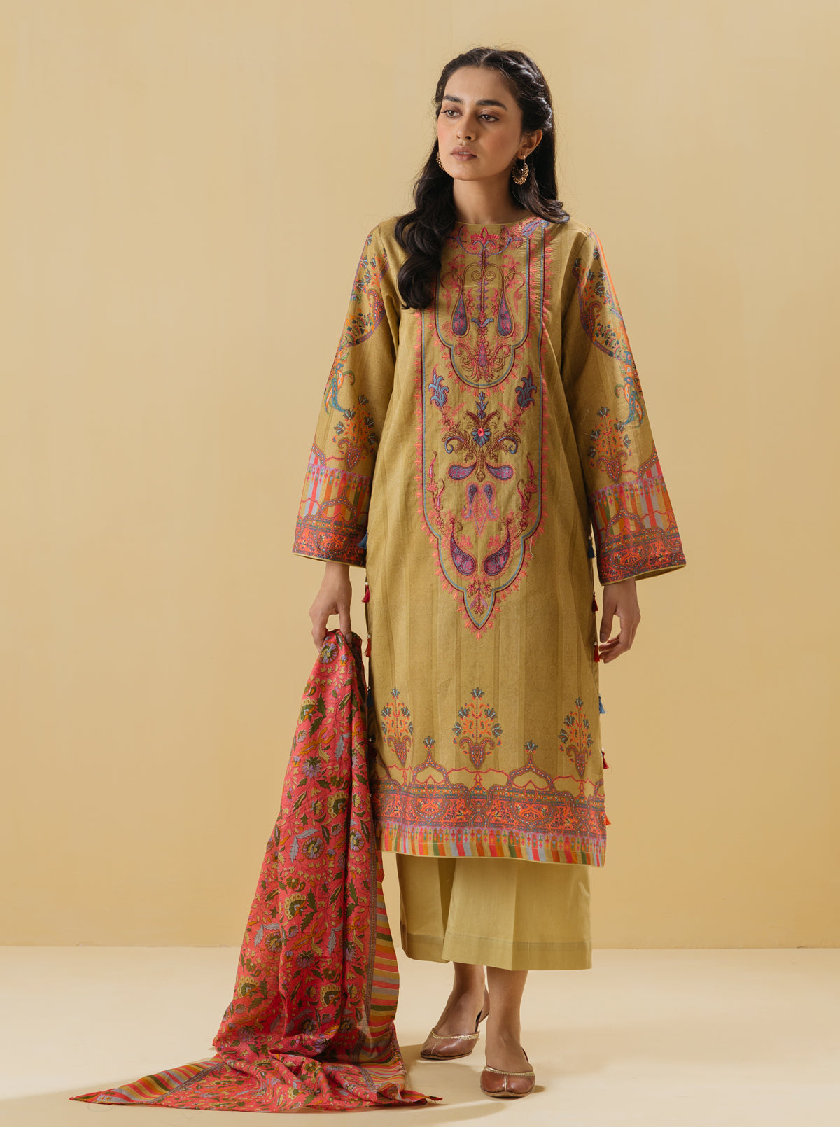 3 Piece - Embroidered Lawn Suit - Classic Craft
