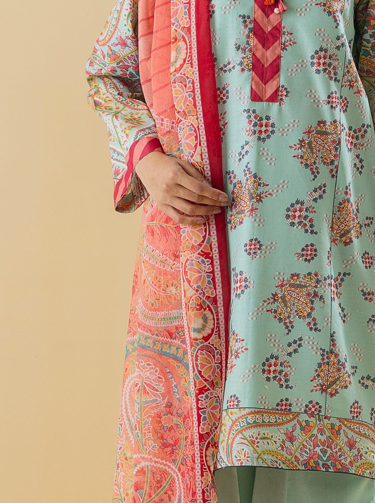 3 PIECE - PRINTED LAWN SUIT - SUMMER BREEZEMB3S22U41-BLUE-2000000197829-3PC