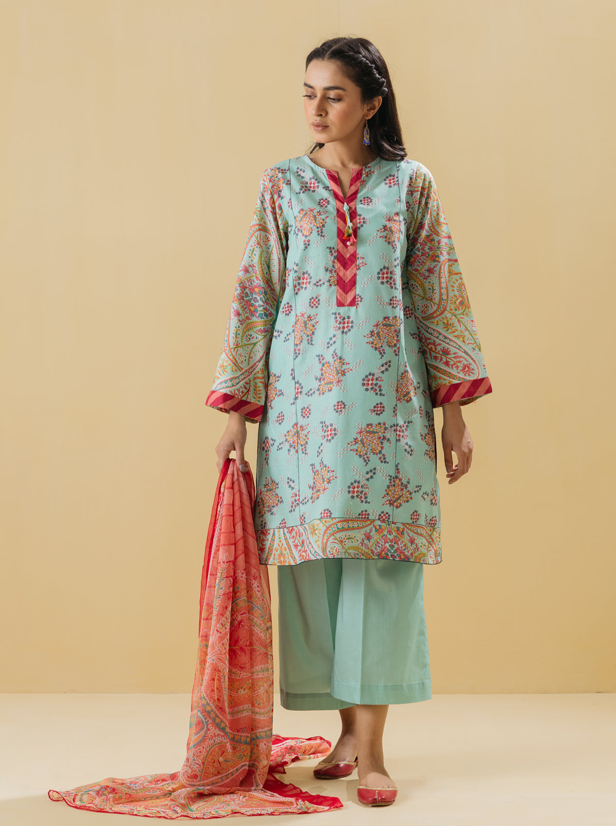 3 PIECE - PRINTED LAWN SUIT - SUMMER BREEZEMB3S22U41-BLUE-2000000197829-3PC