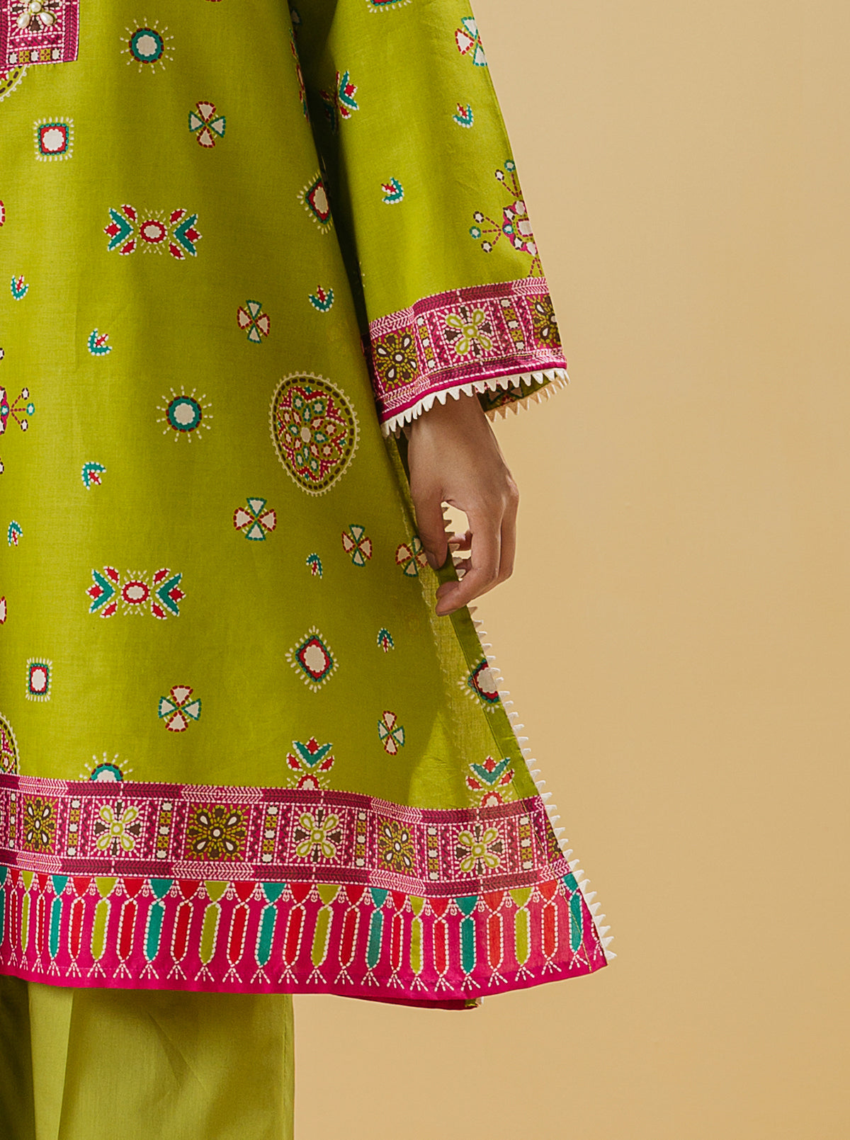 3 Piece - Printed Lawn Suit - Quetzal Green
