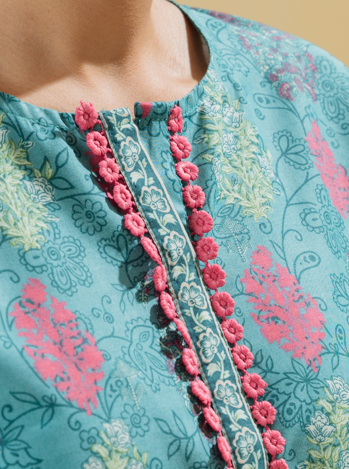 3 Piece - Printed Lawn Suit - Regale Blue