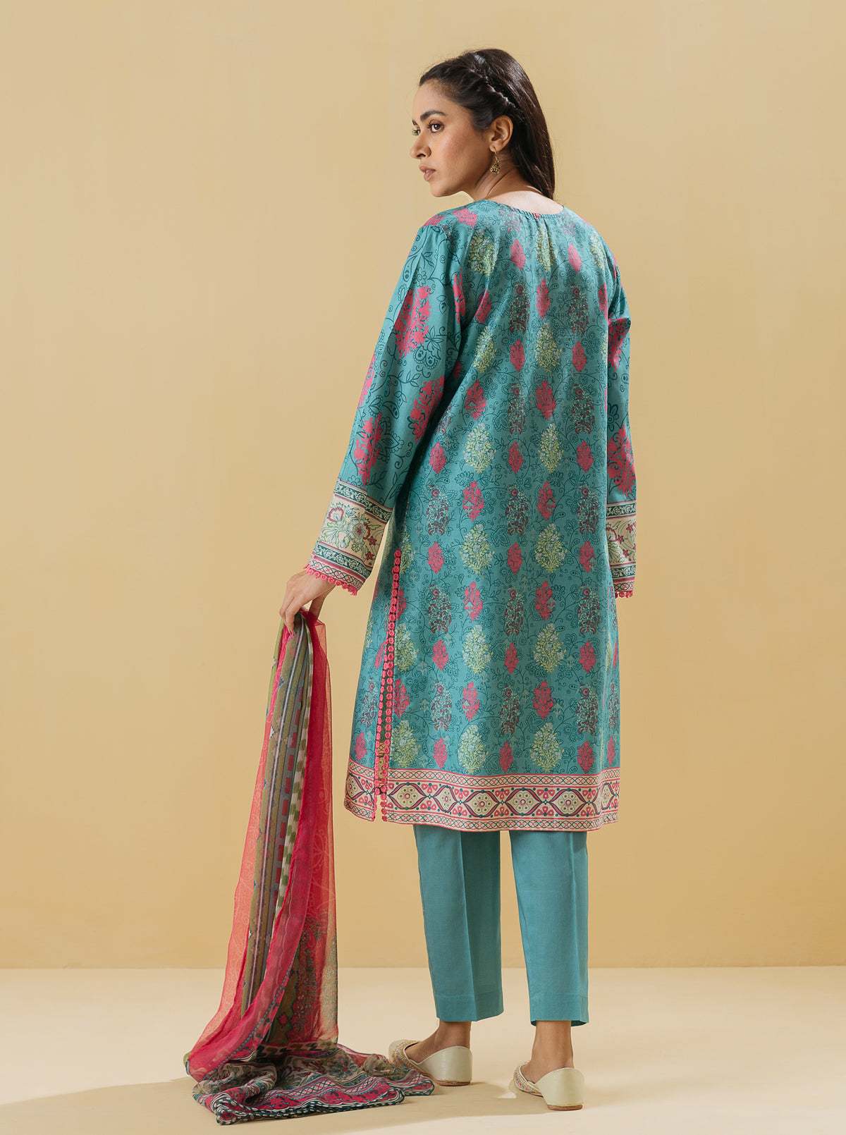3 Piece - Printed Lawn Suit - Regale Blue