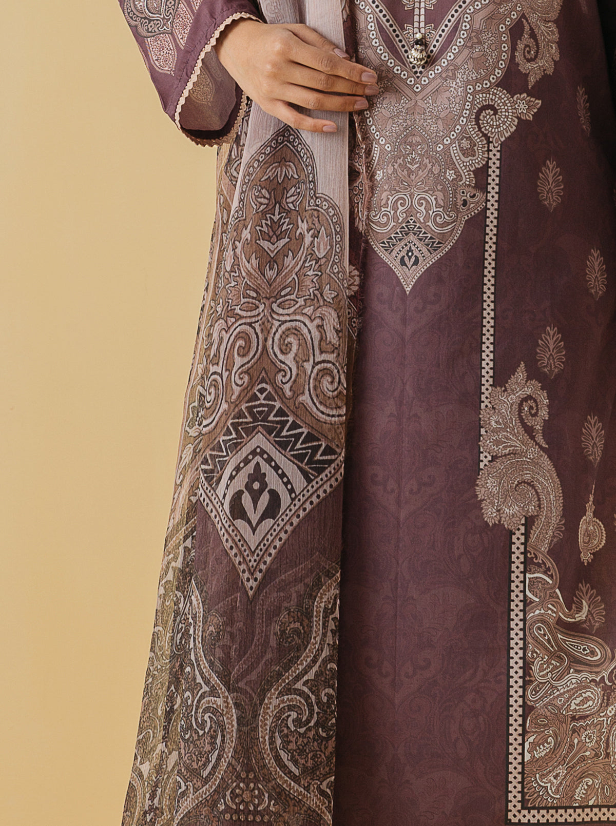 3 PIECE - PRINTED LAWN SUIT - VINTAGE HUESMB3S22U45-PURPLE-2000000197832-3PC