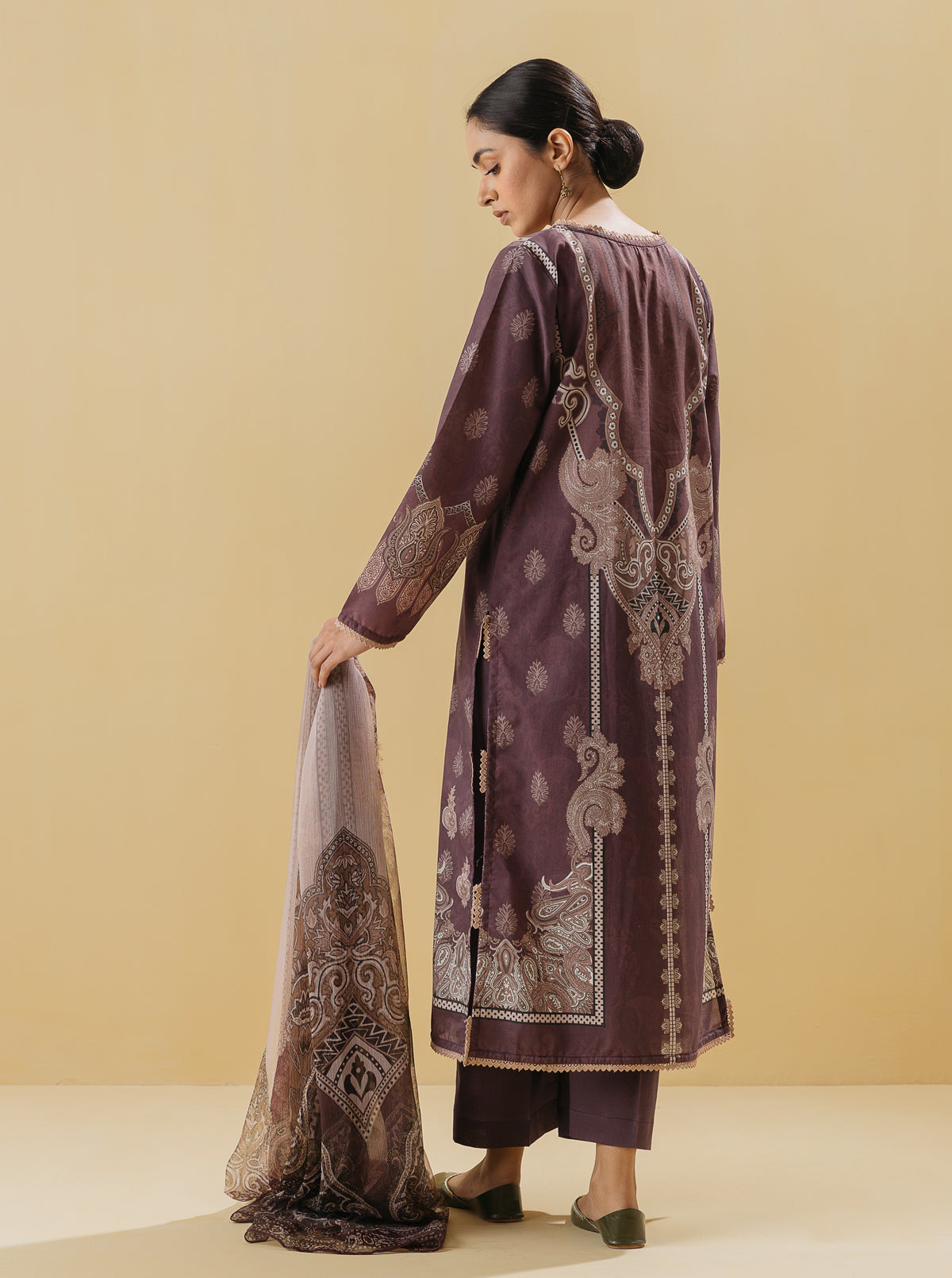 3 PIECE - PRINTED LAWN SUIT - VINTAGE HUESMB3S22U45-PURPLE-2000000197832-3PC