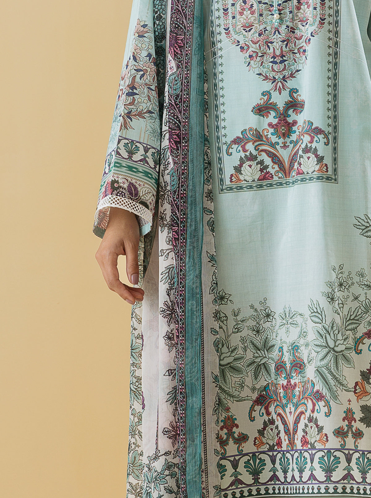 3 PIECE - PRINTED LAWN SUIT - CHALK BLUEMB3S22U47-BLUE-2000000197833-3PC