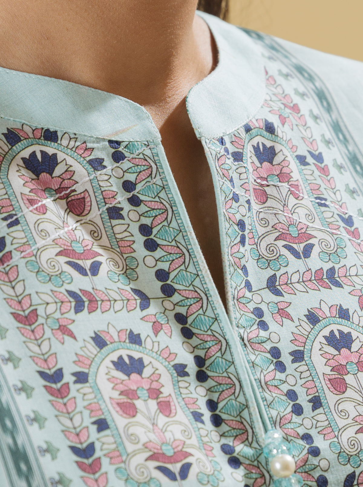 3 PIECE - PRINTED LAWN SUIT - CHALK BLUEMB3S22U47-BLUE-2000000197833-3PC