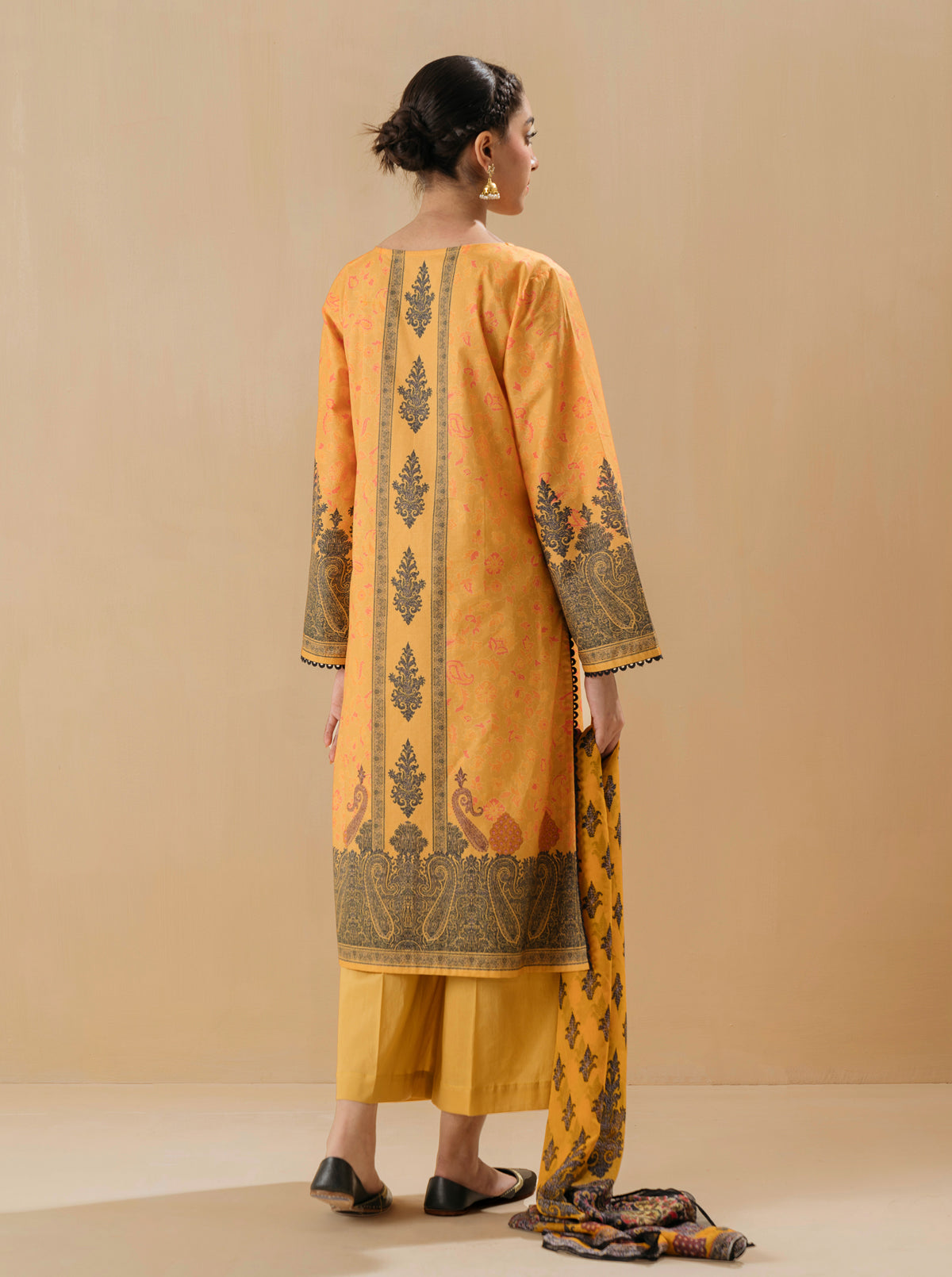 3 Piece - Embroidered Lawn Suit - Opal Yellow