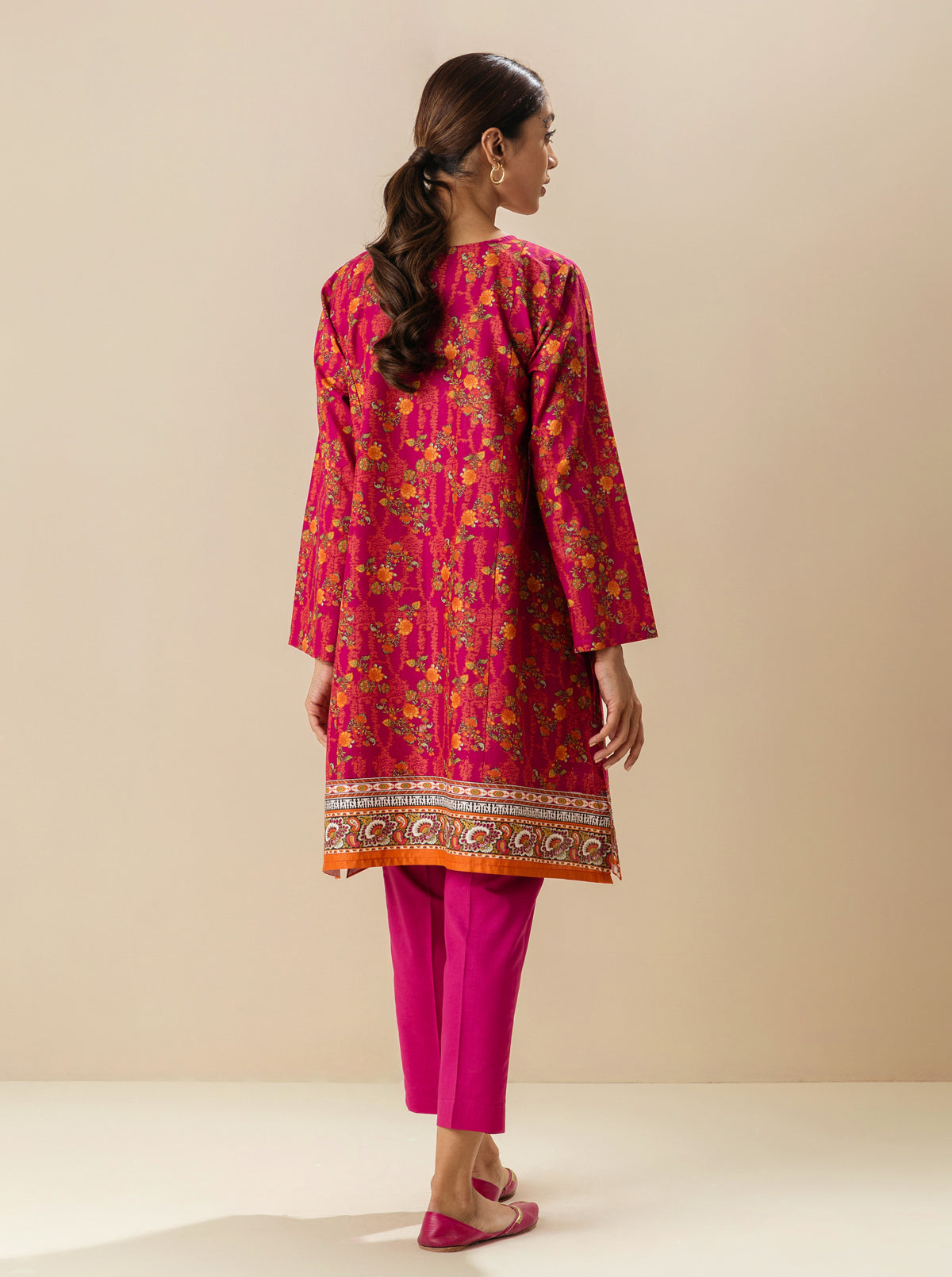 1 PIECE - PRINTED LAWN SHIRT - AUTUMN SUNSET
