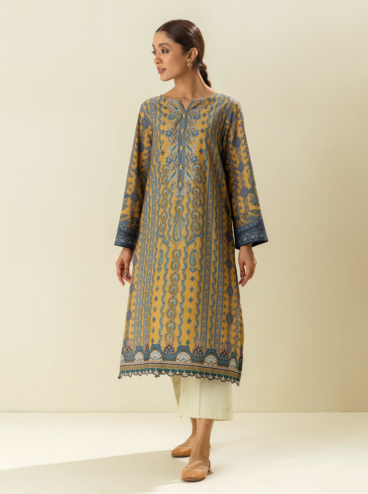 1 PIECE - PRINTED LAWN SHIRT - COLONIAL RENAISSANCE