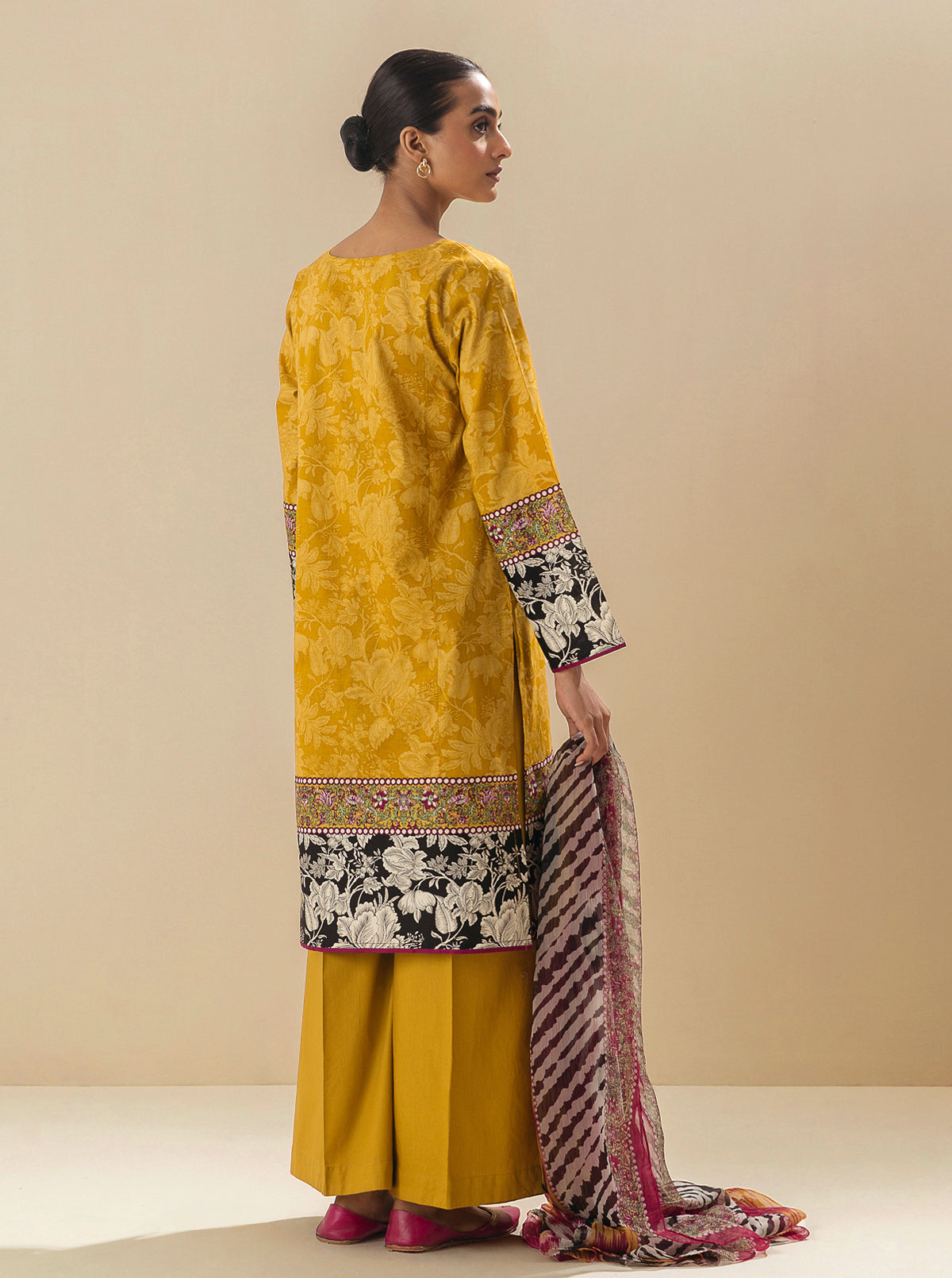 2 Piece - Embroidered Lawn Suit - Golden Spice