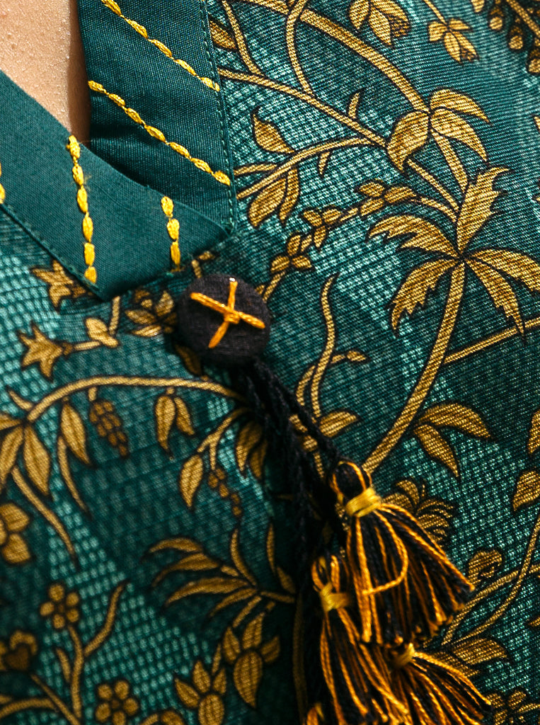 2 Piece - Printed Khaddar Suit - Lemon Chiffon
