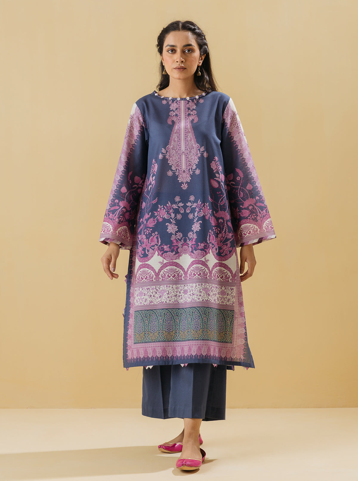 1 PIECE - PRINTED LAWN SHIRT - DIVINE DECOR