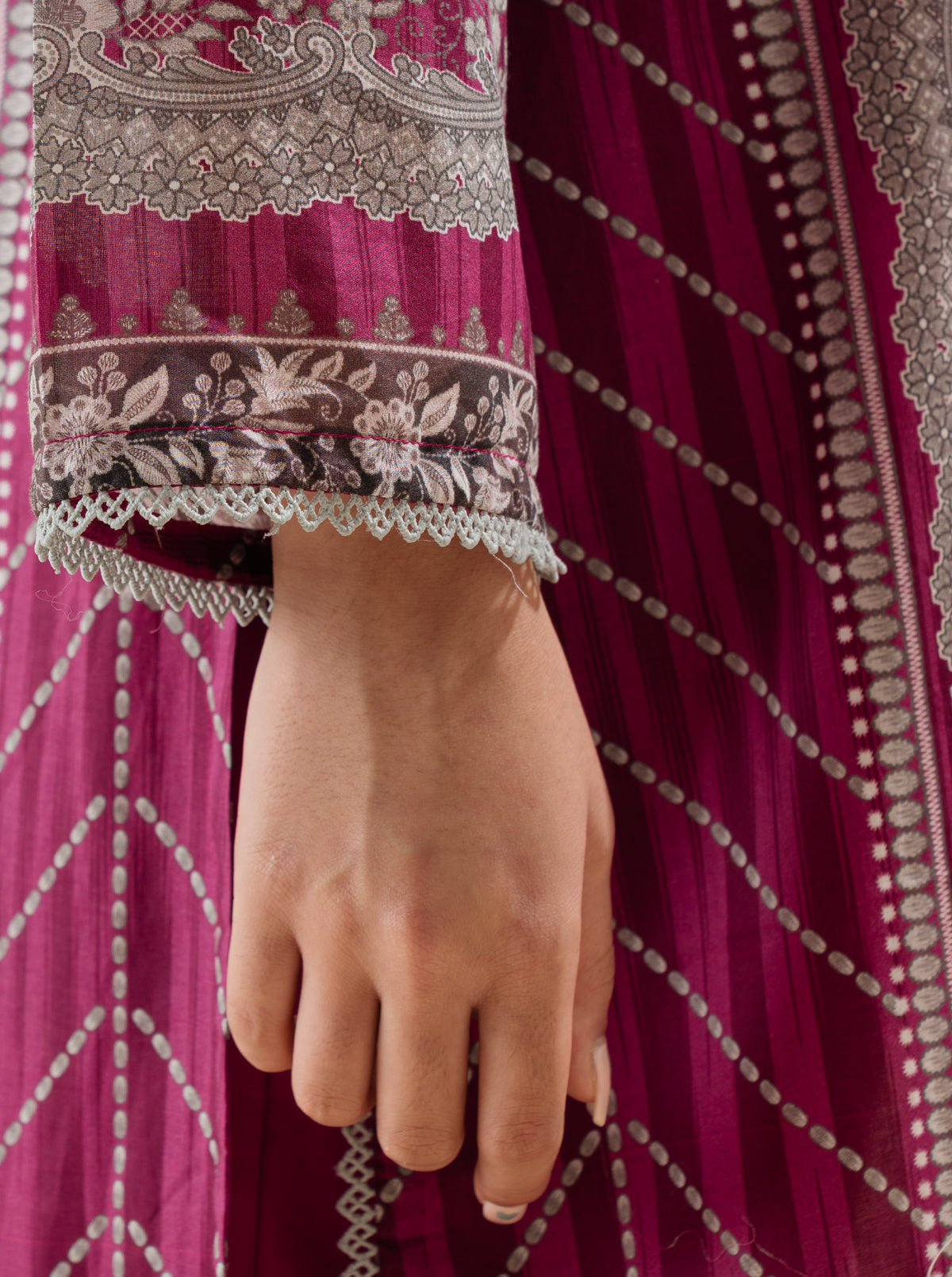 1 PIECE - PRINTED LAWN SHIRT - FUCHSIA DAHLIAMB4S22U10-PURPLE-2000000197604-1PC