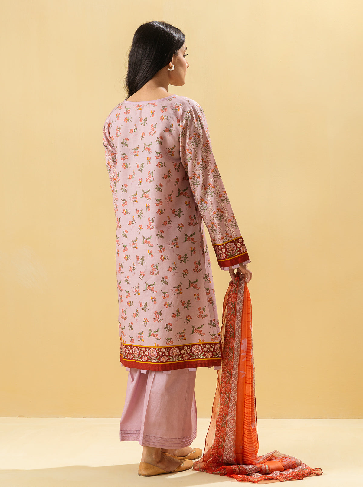 2 Piece - Printed Lawn Suit - Dusky Blush