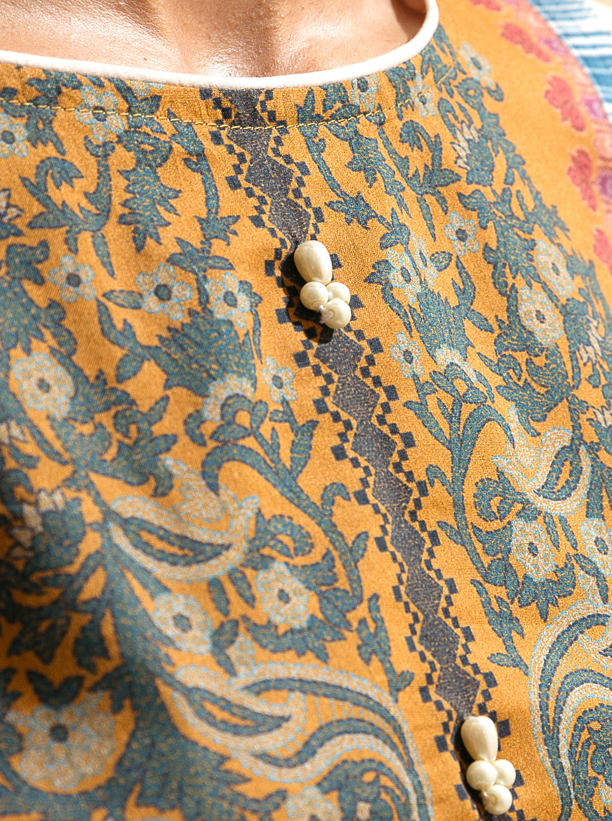 2 Piece - Printed Lawn Suit - Mustard Gemstone