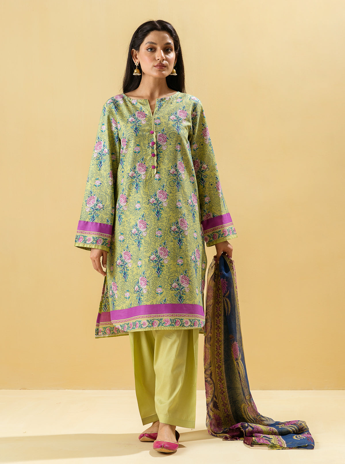2 PIECE - PRINTED LAWN SUIT - CHROMATIC SPREE