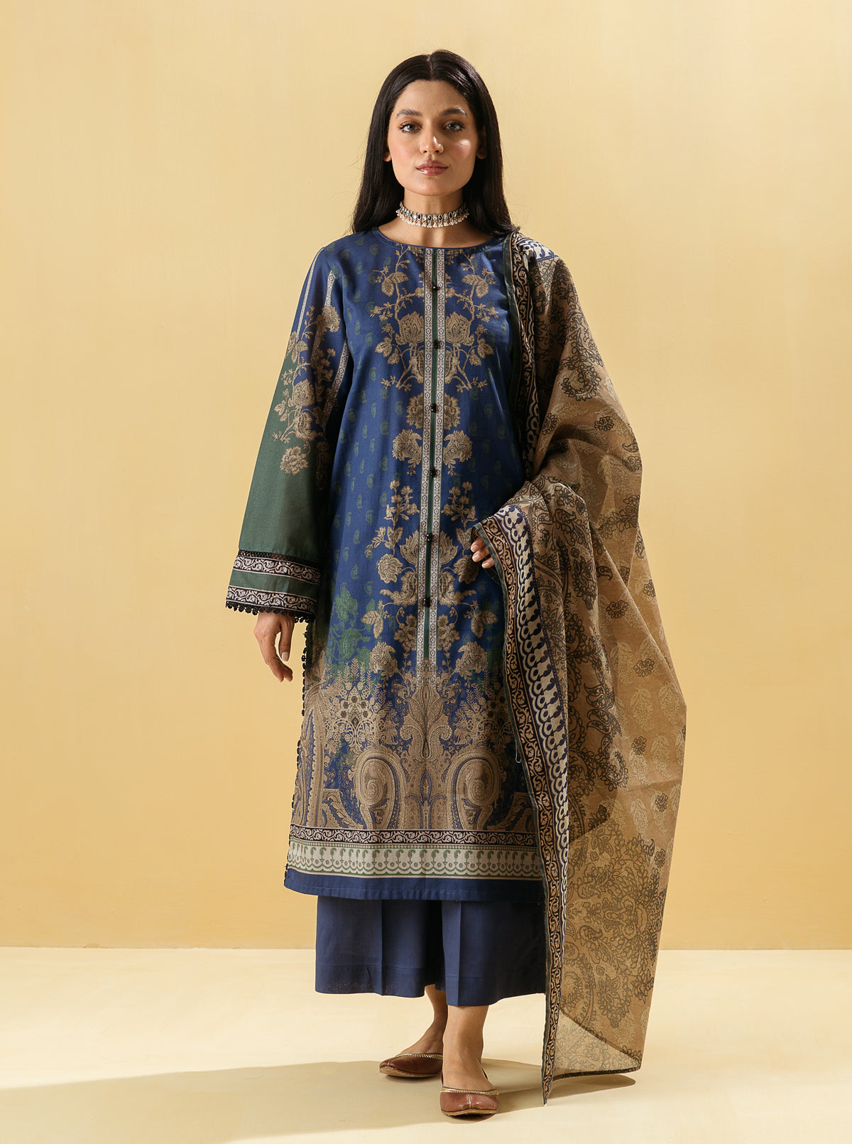 2 PIECE - PRINTED LAWN SUIT - DIVINE FLORAMB4S22U23-BLUE-2000000200786-2PC