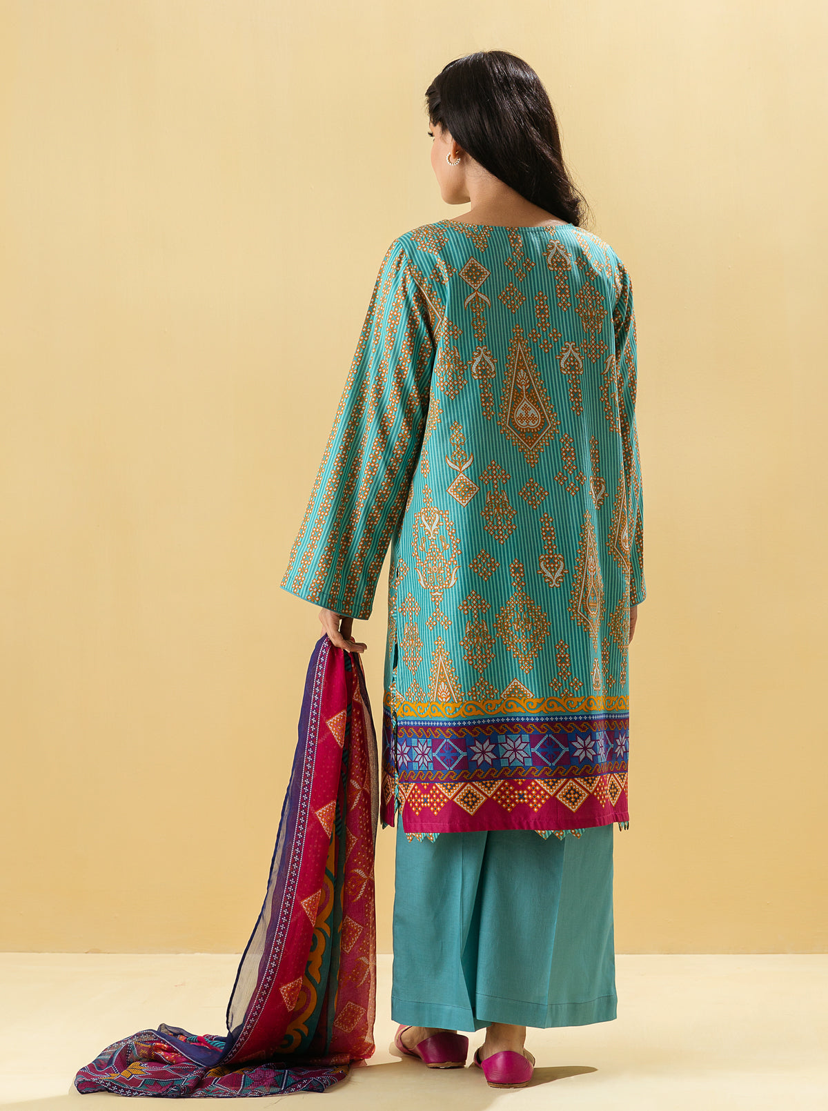 3 Piece - Printed Lawn Suit - Mythic Jewel