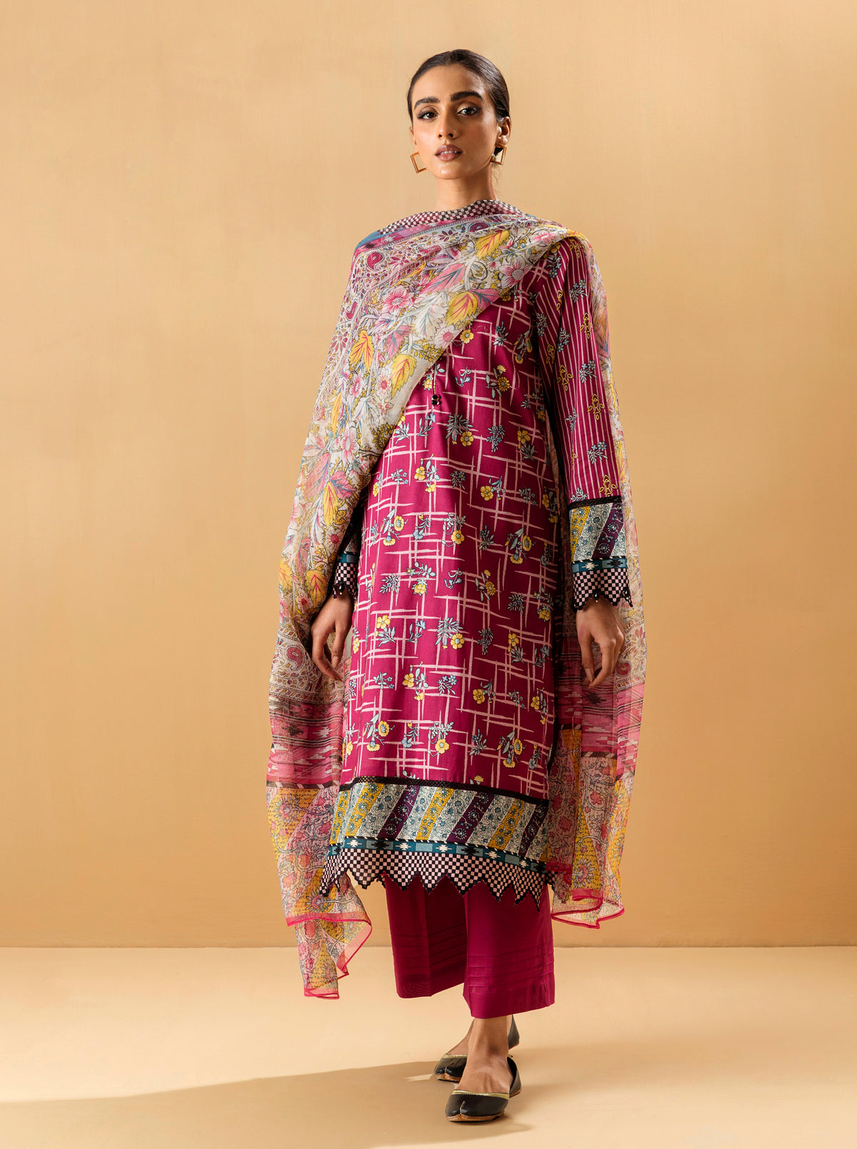 3 Piece - Printed Lawn Suit - Enchanted Bloom