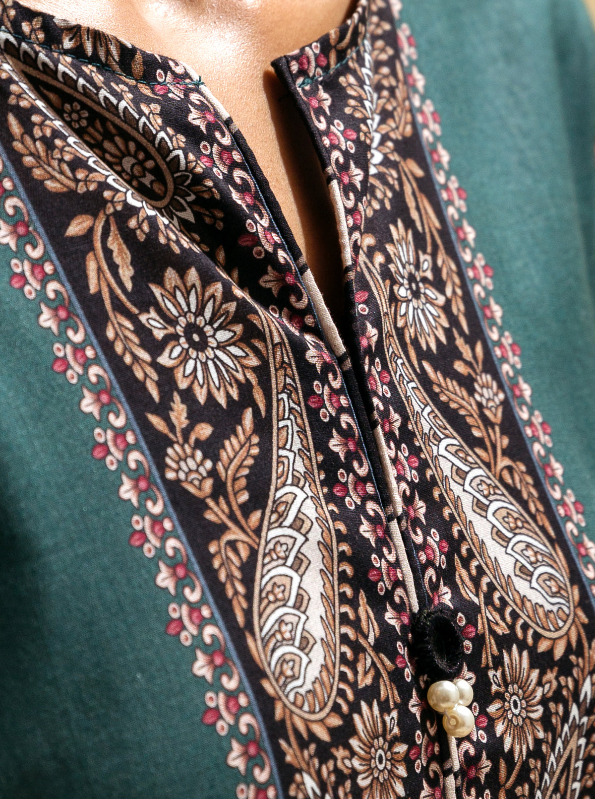 3 PIECE - PRINTED LAWN SUIT - TEAL TIDEMB4S22U46-TEAL-2000000206877-3PC