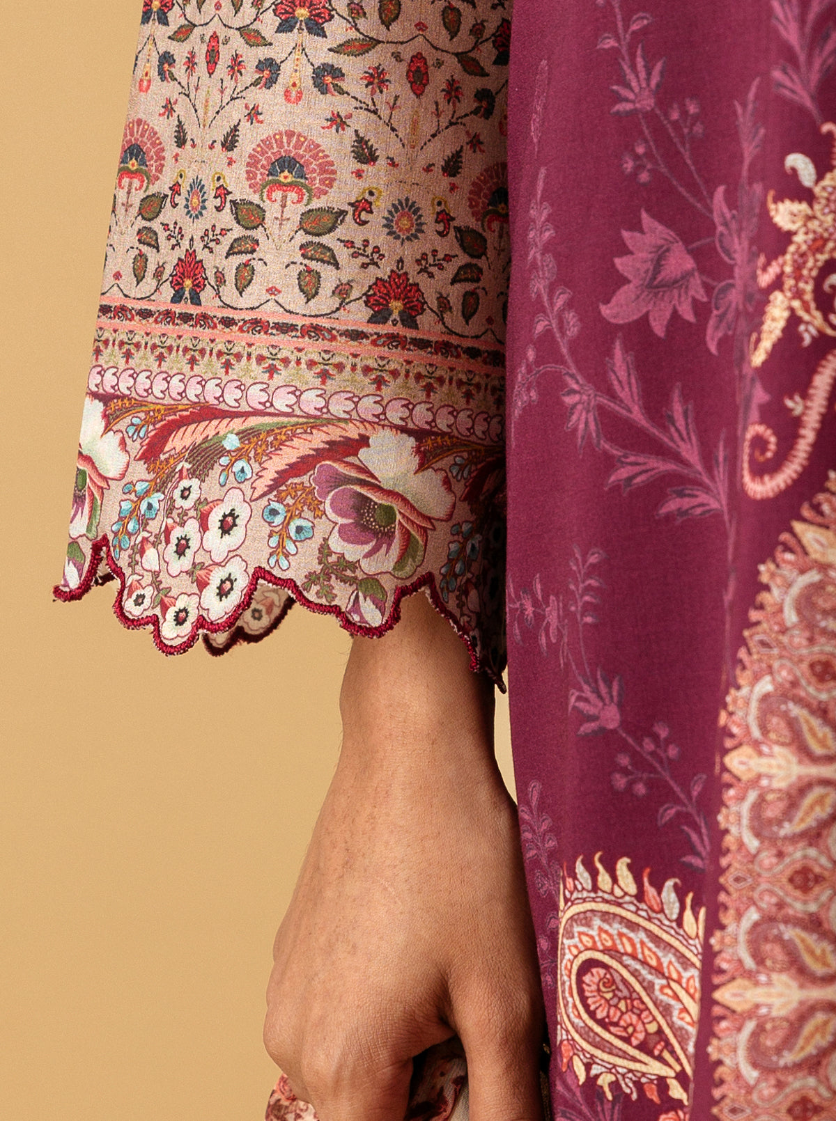 3 Piece - Printed Lawn Suit - Magenta Haze