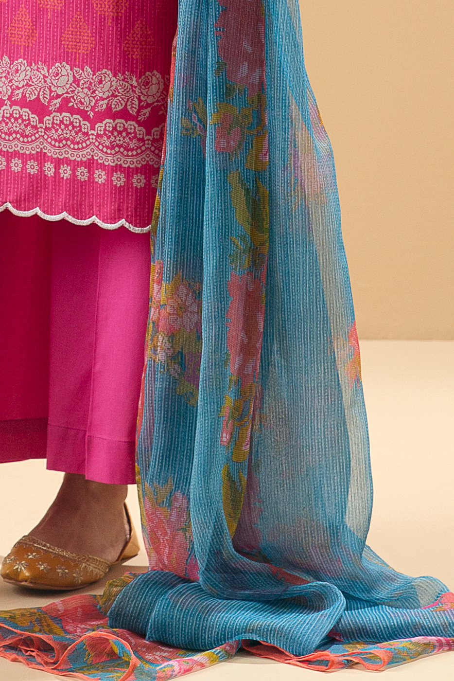 3 Piece - Printed Lawn Suit - Enchanted Camellia