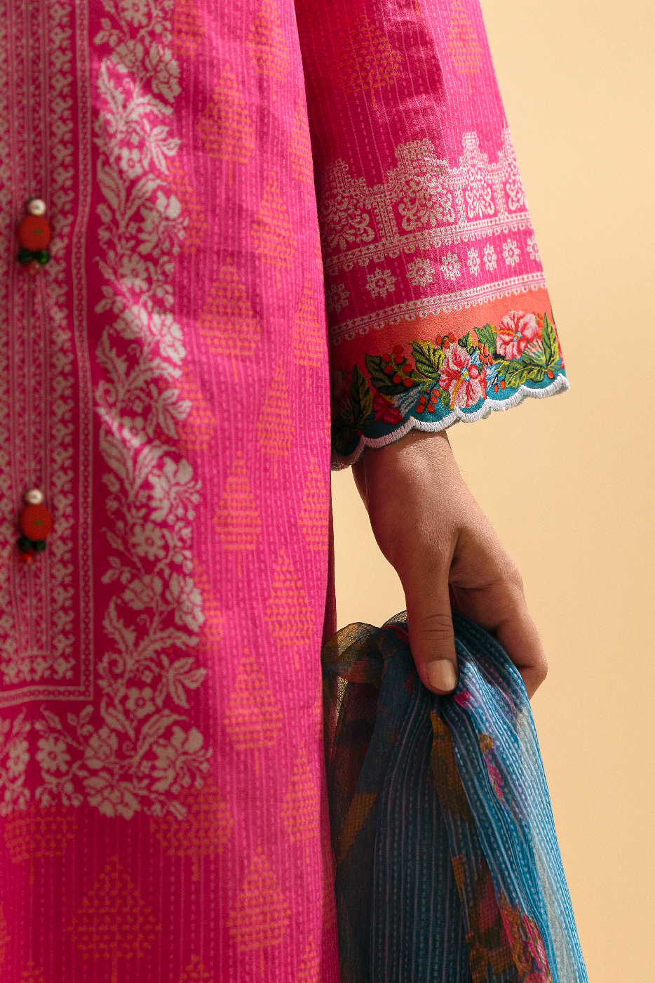3 Piece - Printed Lawn Suit - Enchanted Camellia