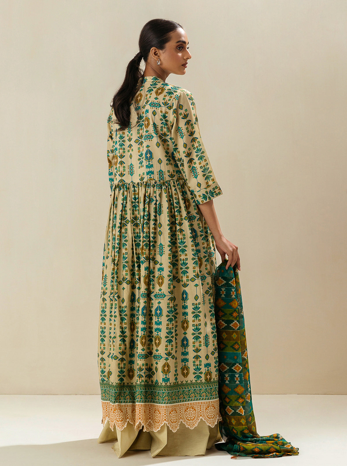 2 Piece - Printed Lawn Suit - Antique Charm