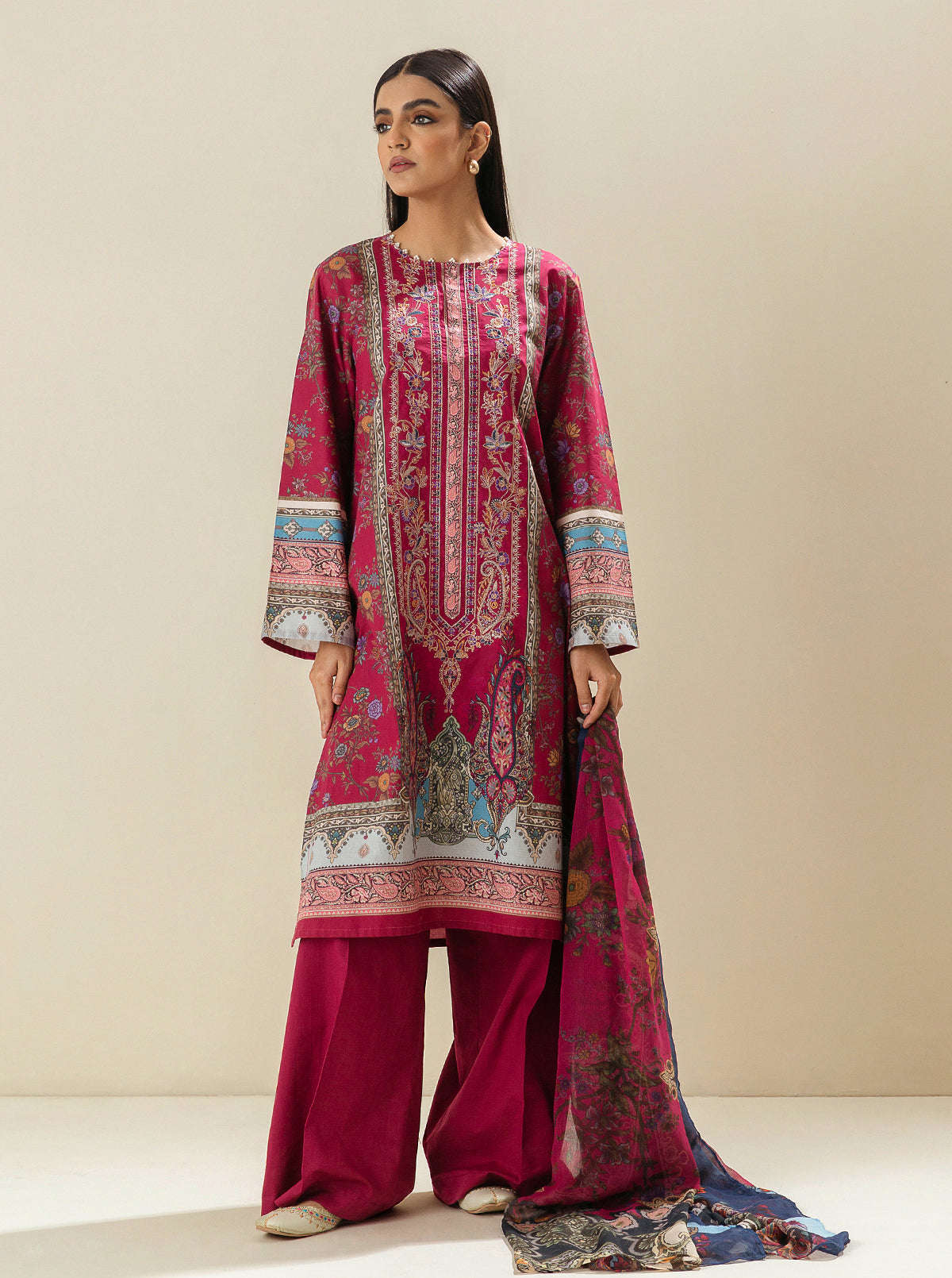 3 Piece - Embroidered Lawn Suit - Granita Spring