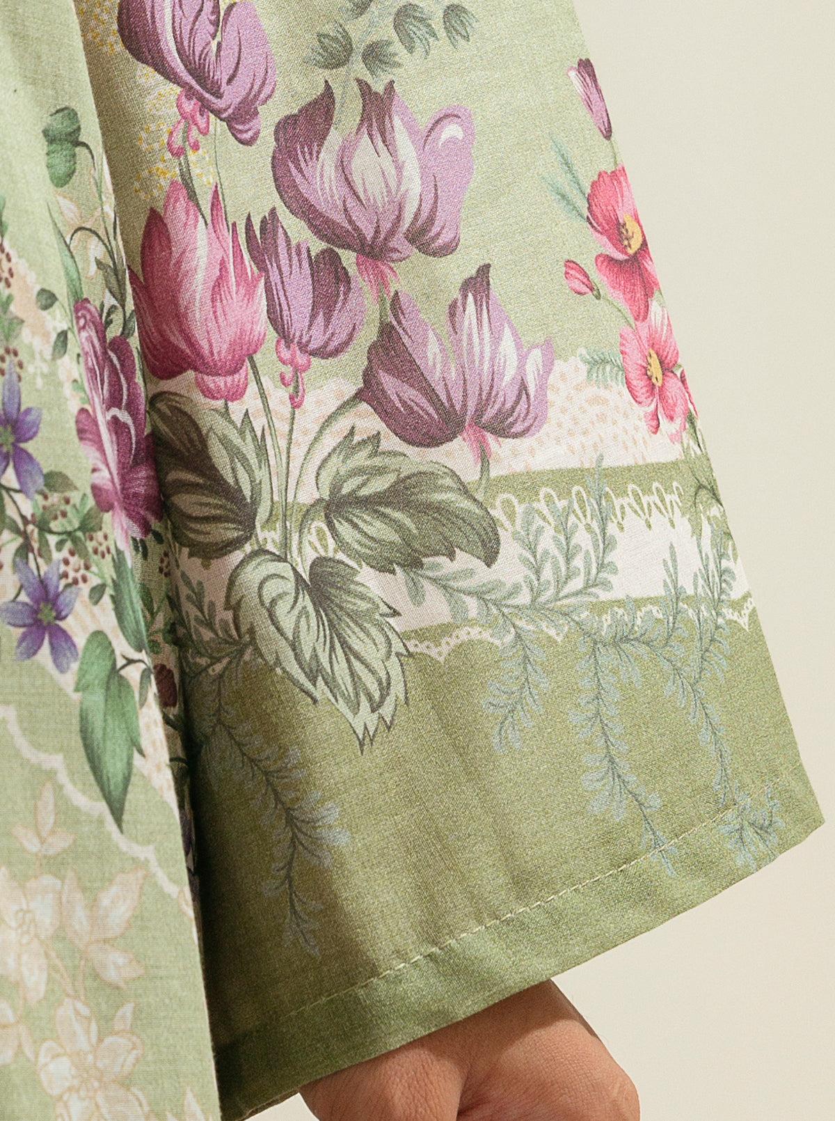 3 Piece - Printed Lawn Suit - Freshly Green