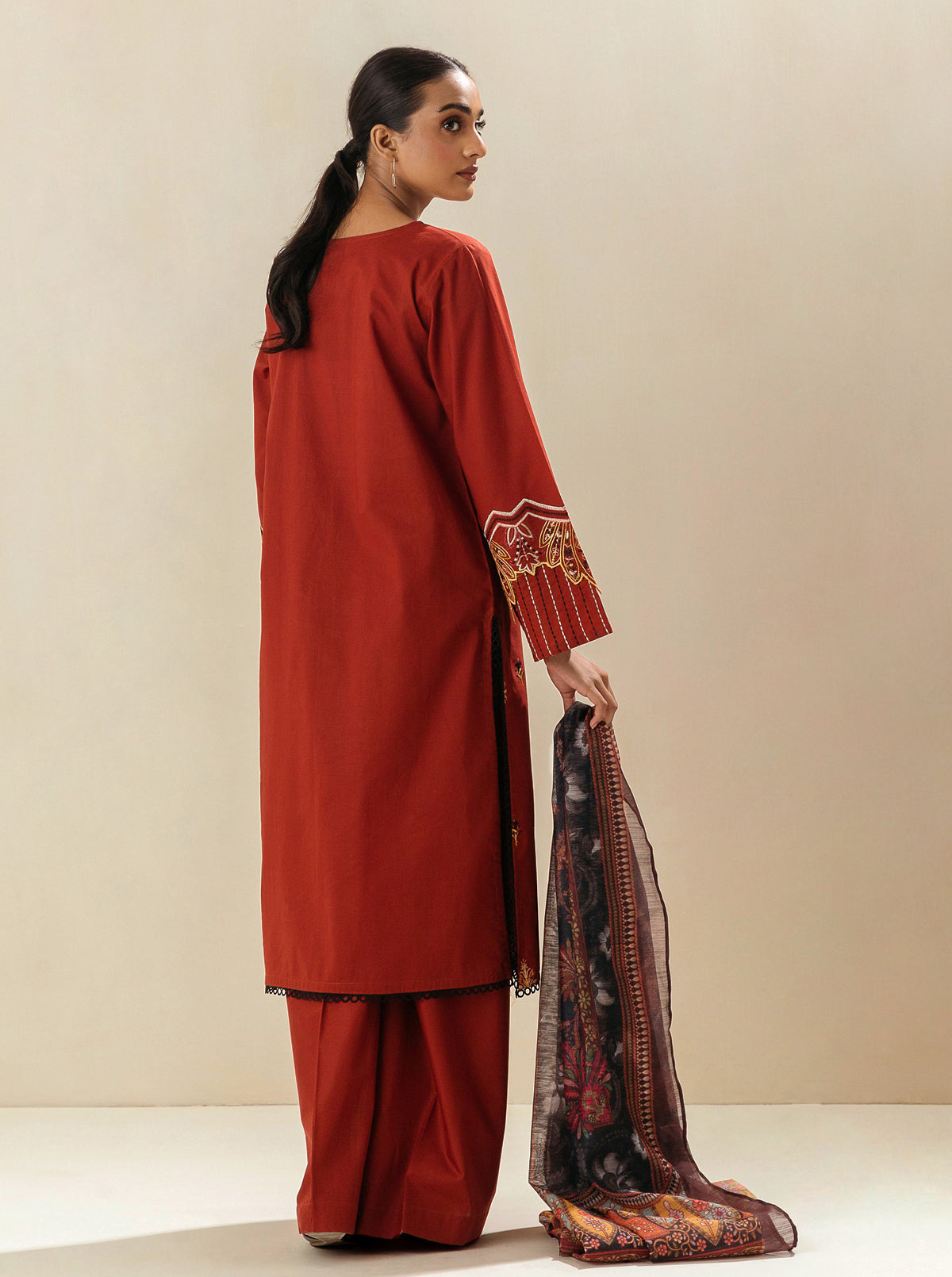 3 Piece - Embroidered Lawn Suit - Maple Music