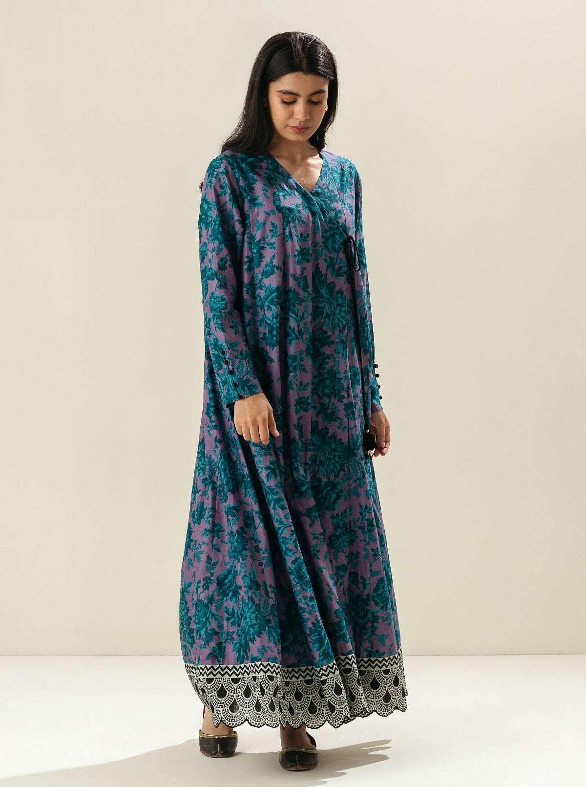 1 PIECE - PRINTED LAWN SHIRT - MAUVE SKY