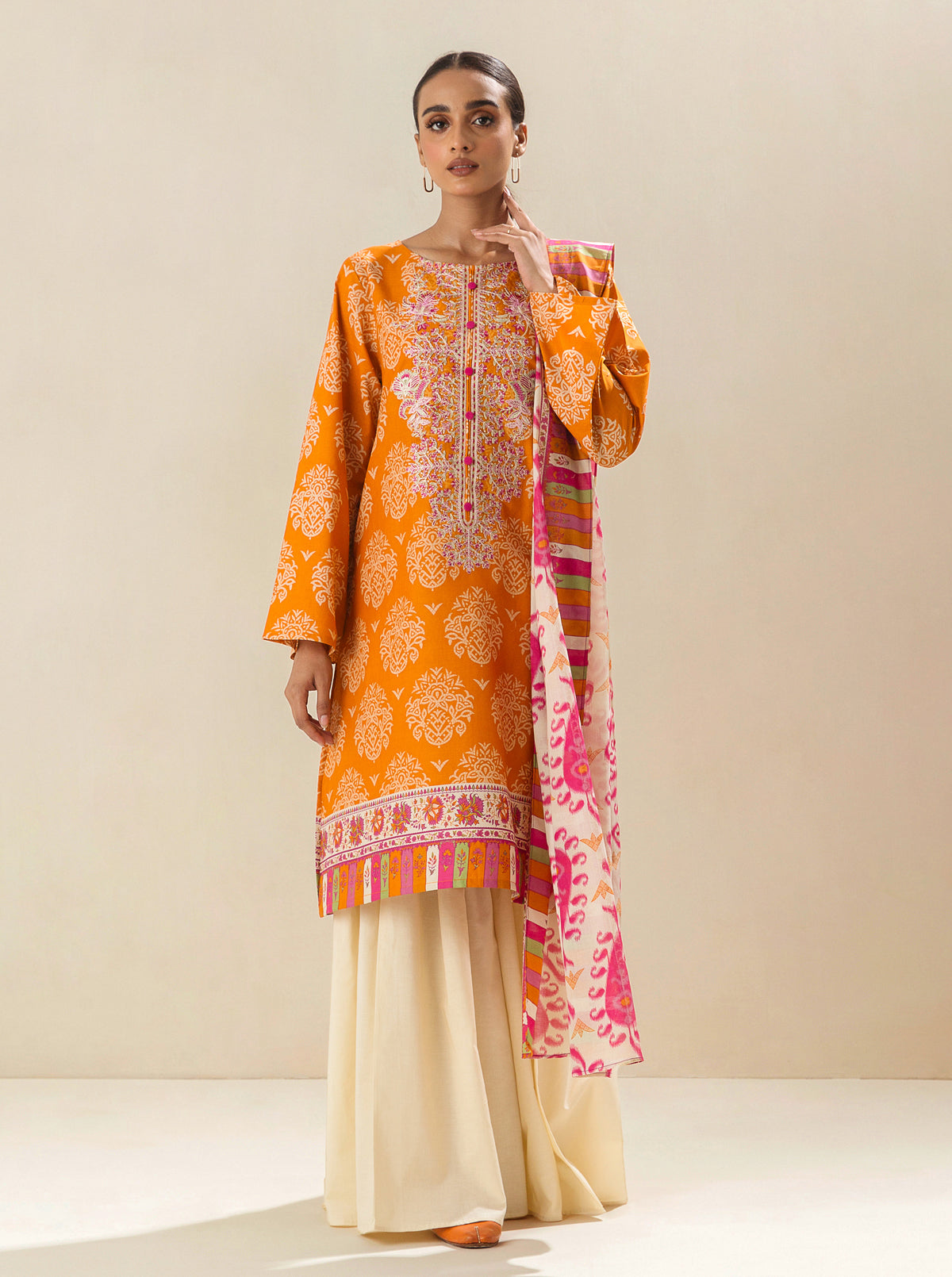 2 Piece - Embroidered Lawn Suit - Mandarin Cloud