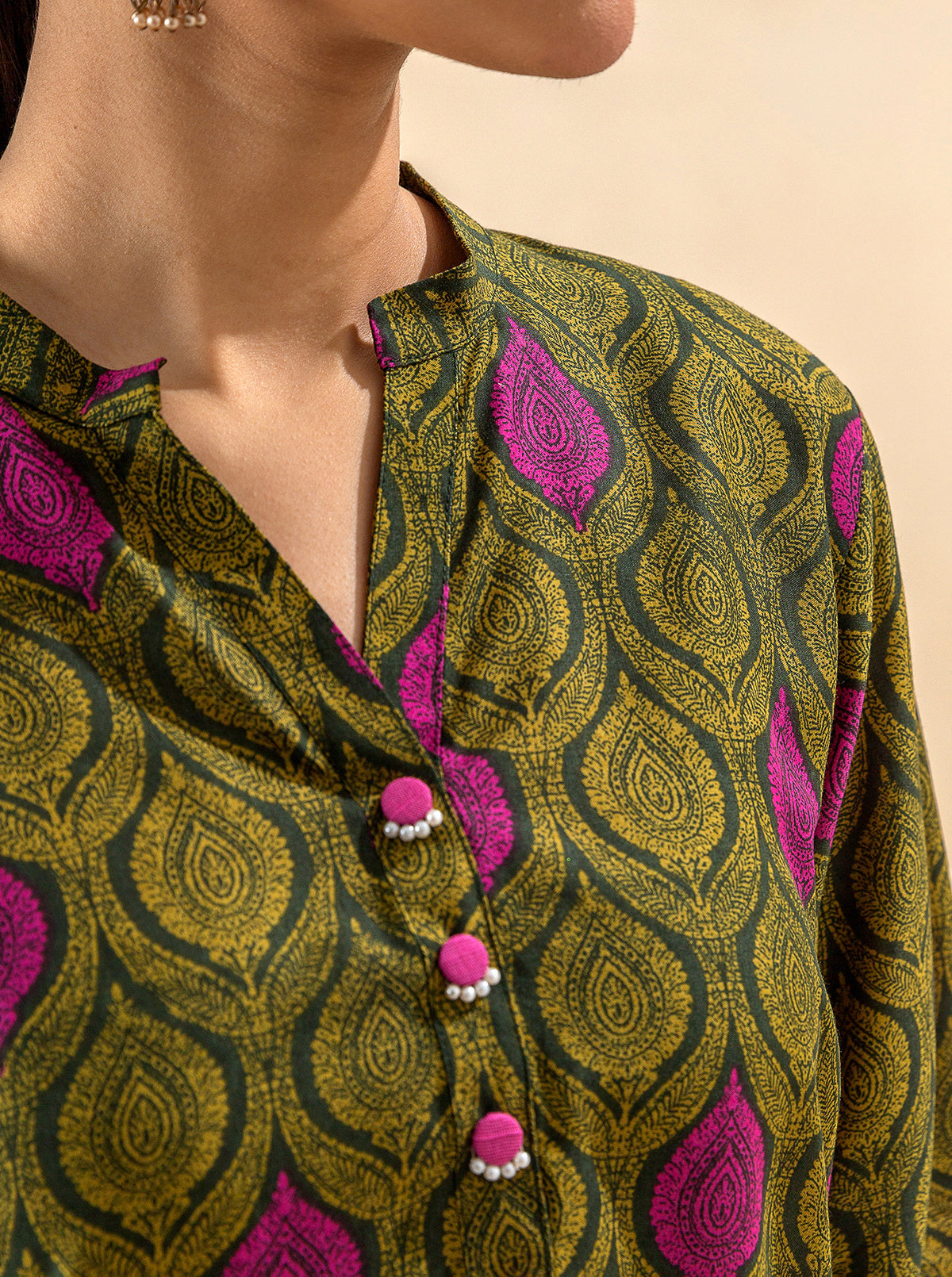 3 Piece Printed Viscose Suit-Sheer Illumination (Unstitched)