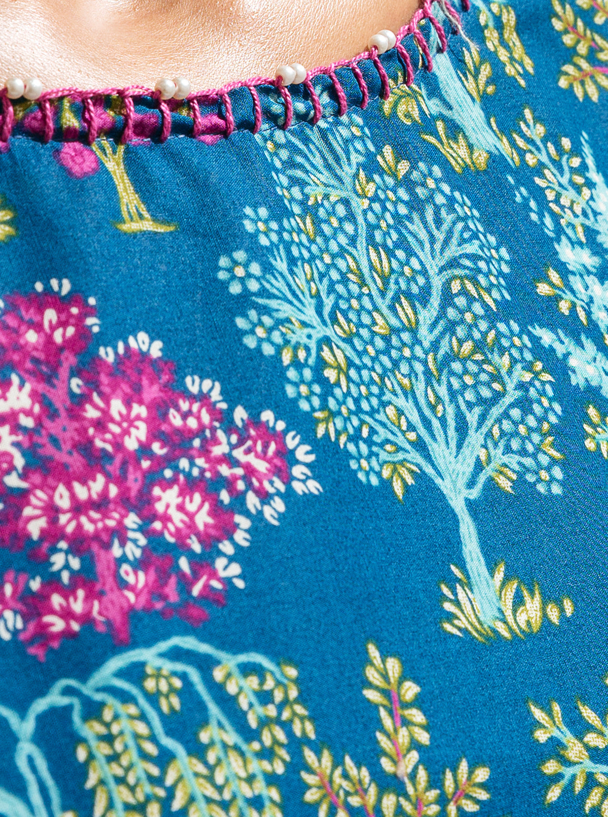 3 Piece - Printed Lawn Suit - Coastal Blue