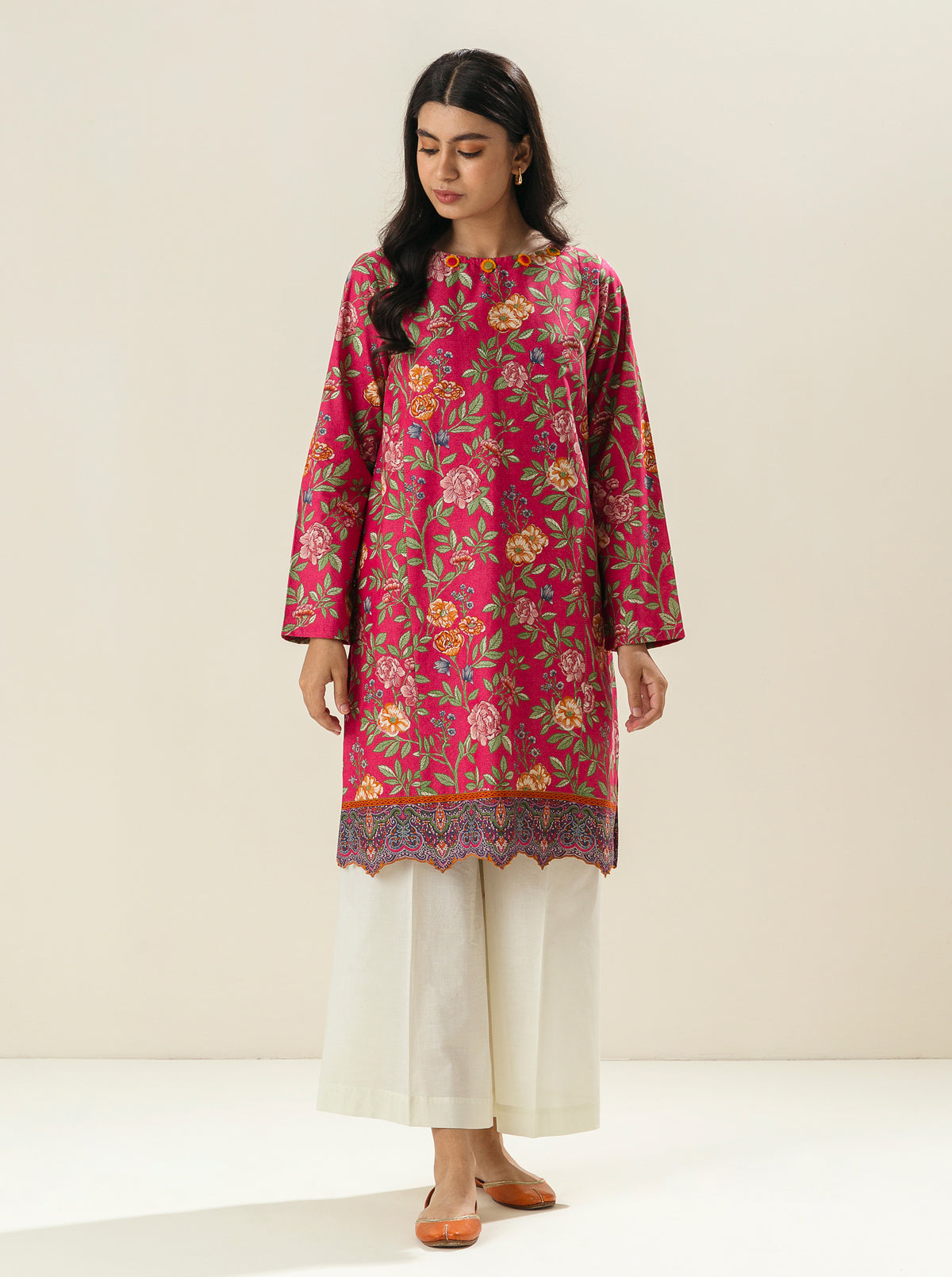 1 PIECE - PRINTED LAWN SHIRT - MELTED INCANDESCENCE