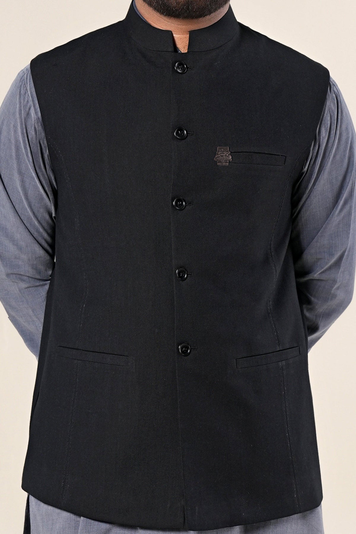 Blended Black Waistcoat