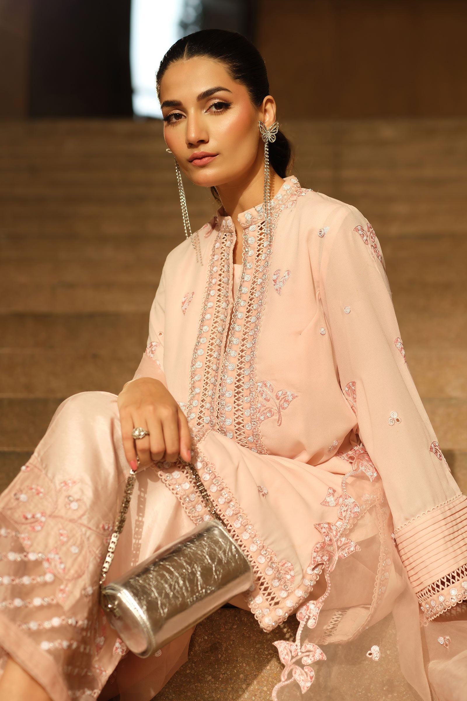 3 Piece Embroidered Georgette Suit
