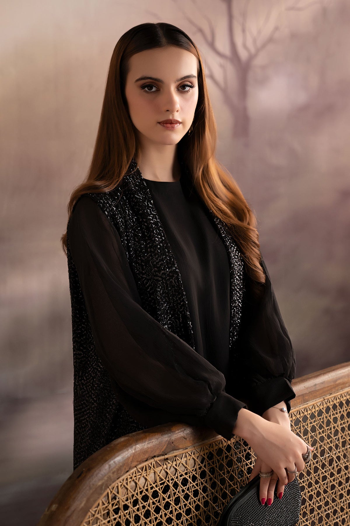3 Piece Embroidered Raw Silk Suit