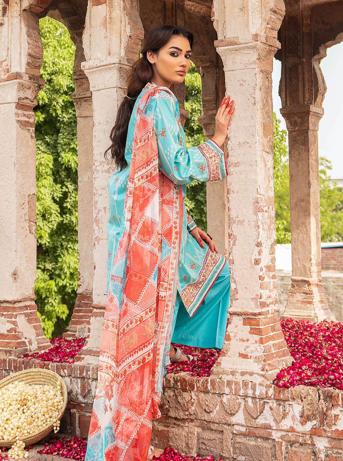 3 Piece - Printed Lawn Suit - Wonder Blush