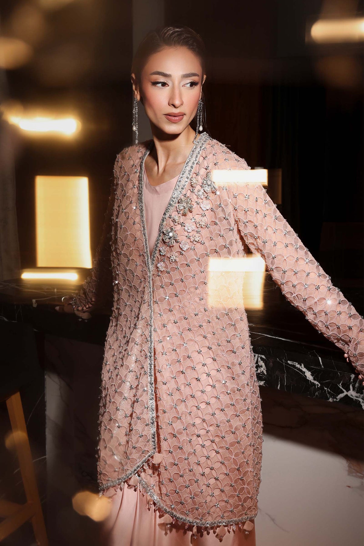 3 Piece Embroidered Chiffon Suit