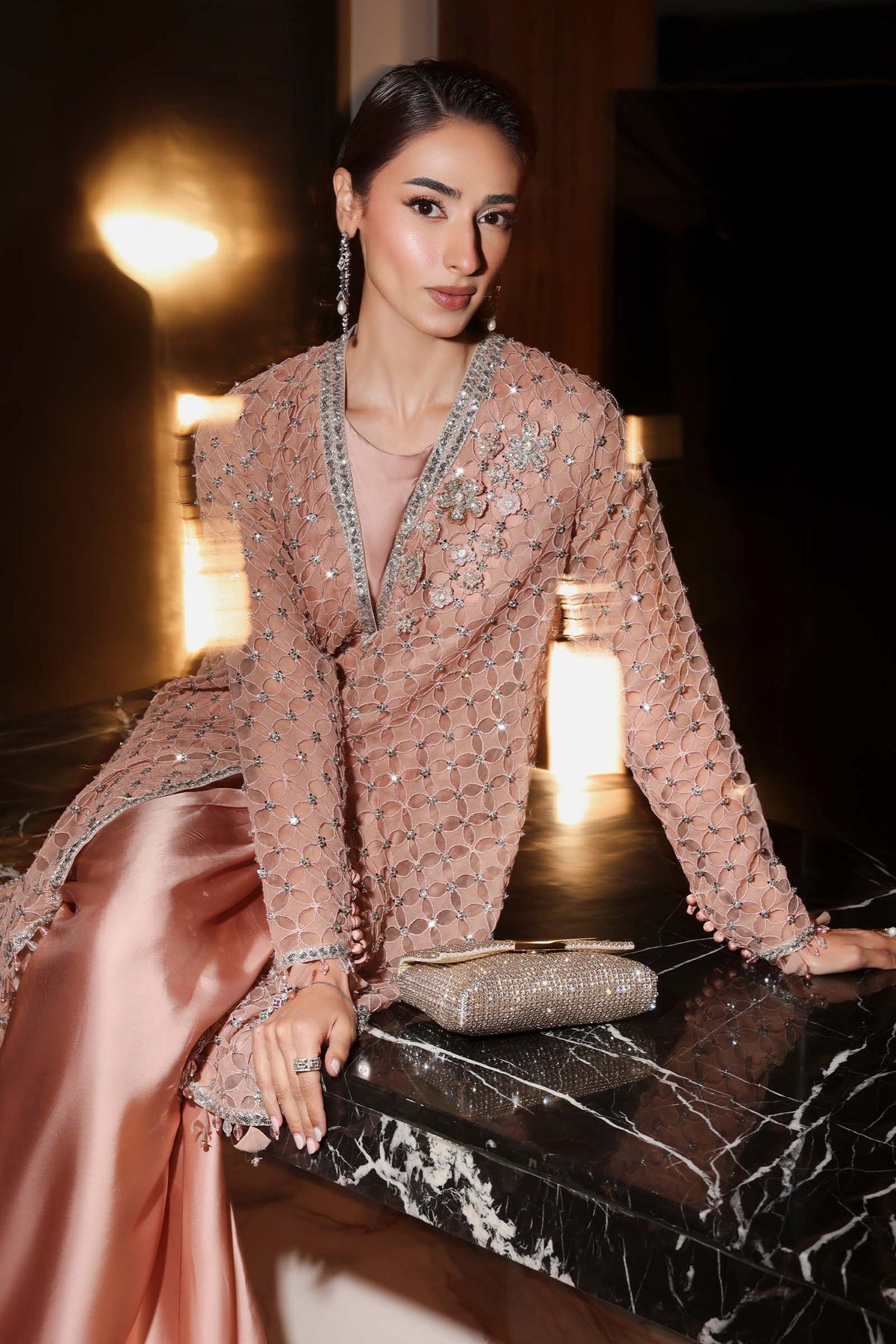 3 Piece Embroidered Chiffon Suit