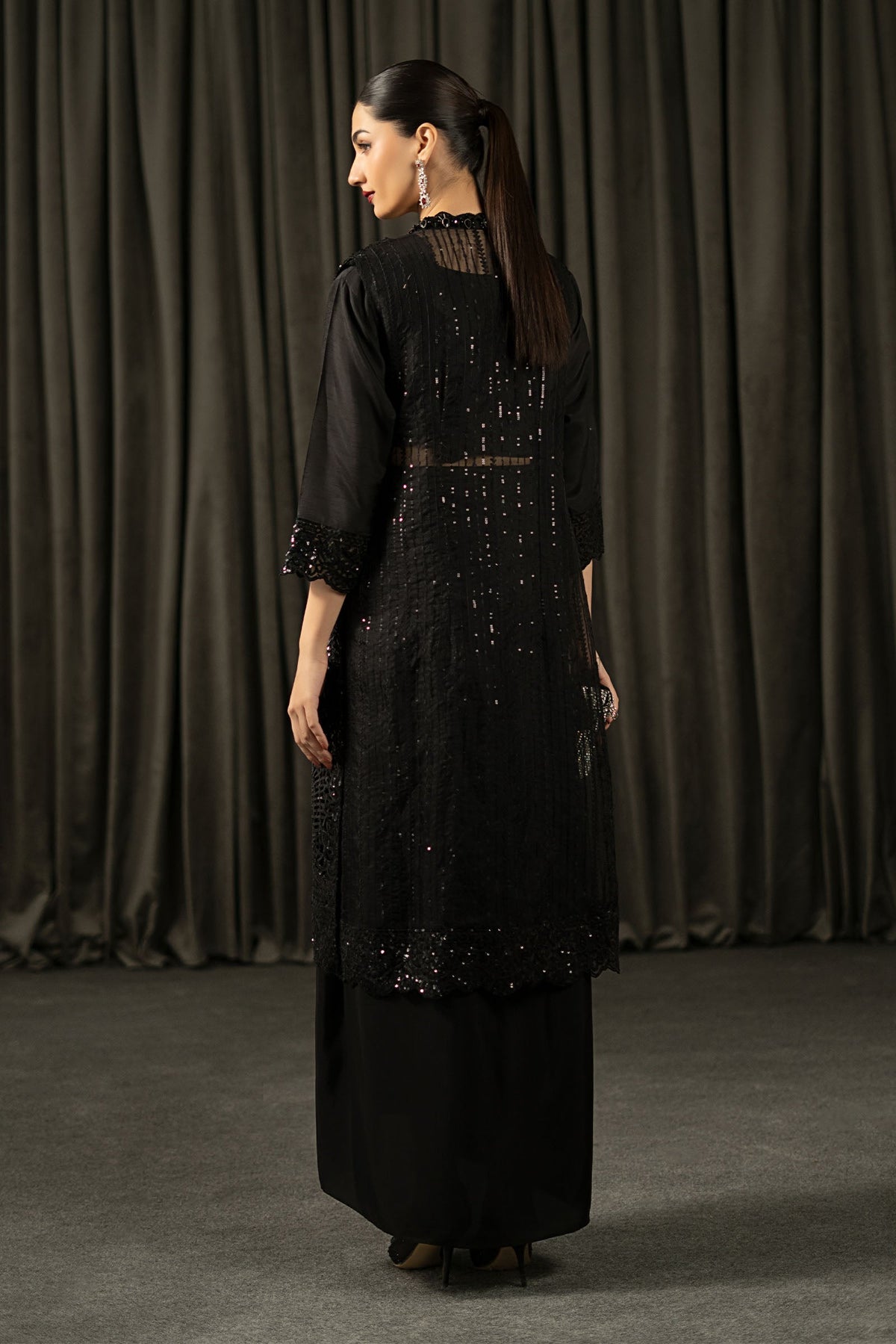 3 Piece Embroidered Organza Suit