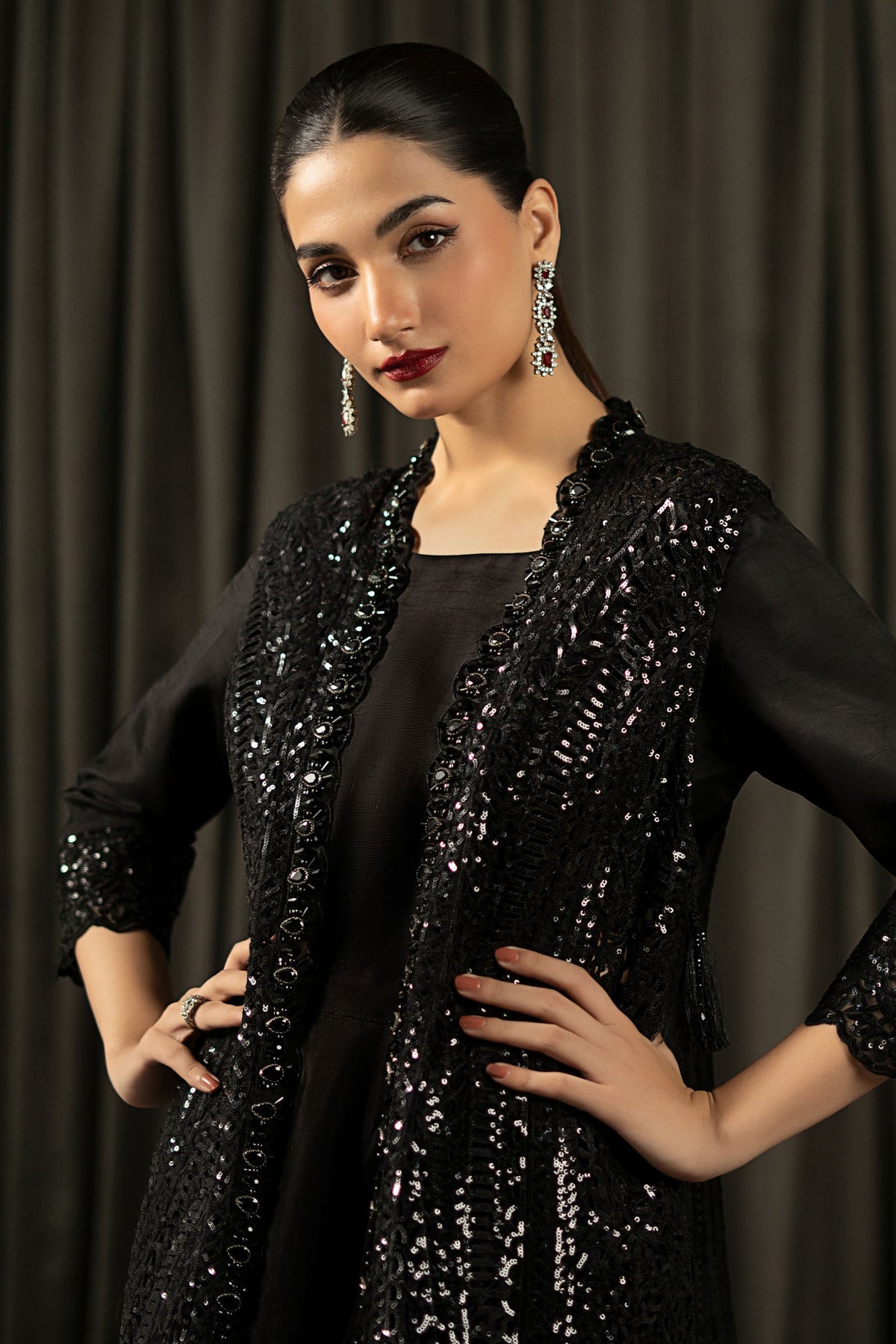 3 Piece Embroidered Organza Suit