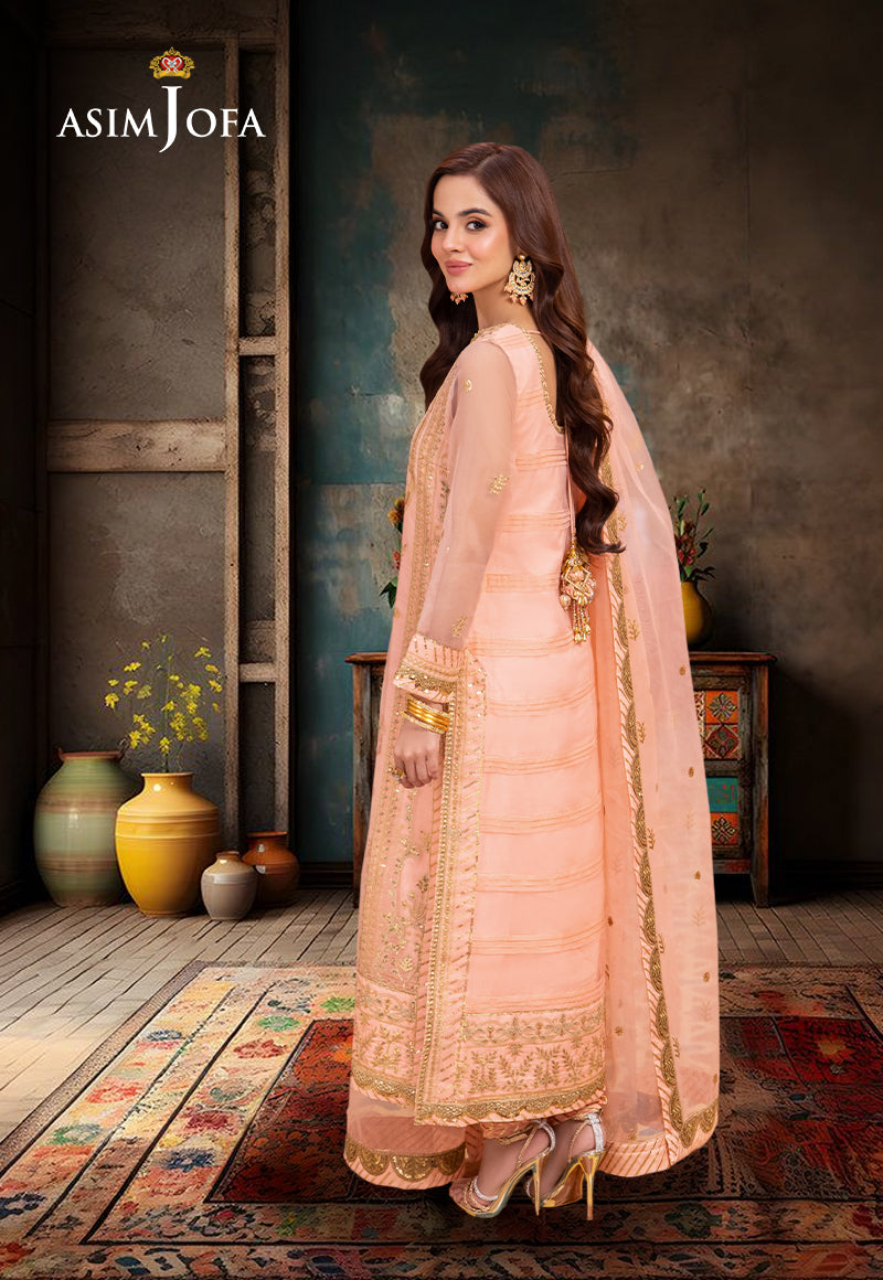 AJEMD-20 EMBROIDERED ORGANZA STITCHED 2 PCS