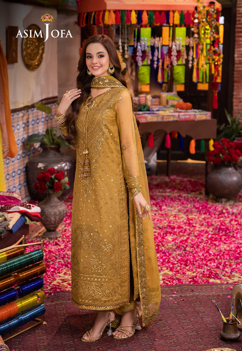 AJEMD-22 EMBROIDERED ORGANZA 3 PCS